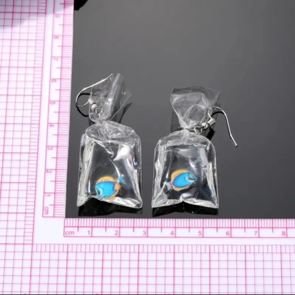 Creative Gold Fish‎ Water Bag Drop Earrings